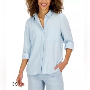 Style & Co Chambray Perfect Shirt